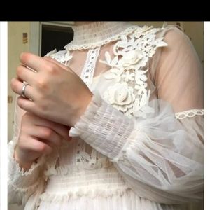 Vintage vibes cream, lace short dress.